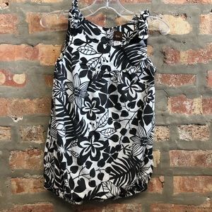 Tea Black Floral Romper 18-24